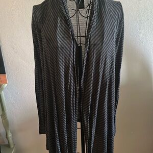 FYLO Black and Gray Striped Cardigan